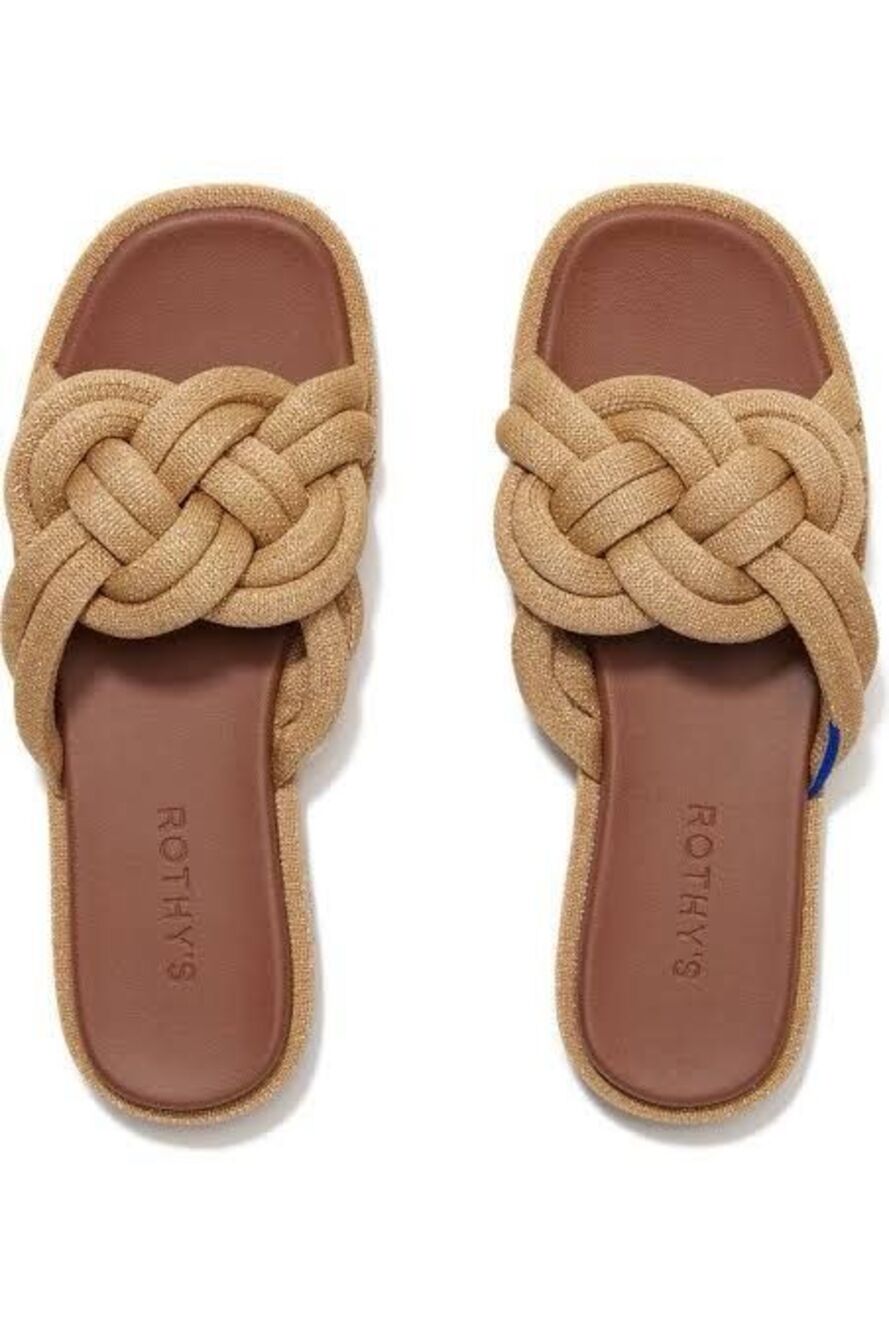 NEW Rothy’s 7 The Summer Sandal - Gold/Brown